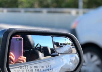 key west road trip camera in side mirror