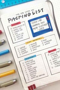 27 Creative Packing List and Travel Planning Spreads For Bullet Journal ...