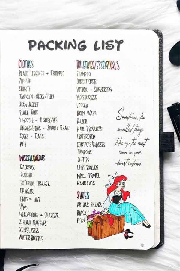 disney packing list