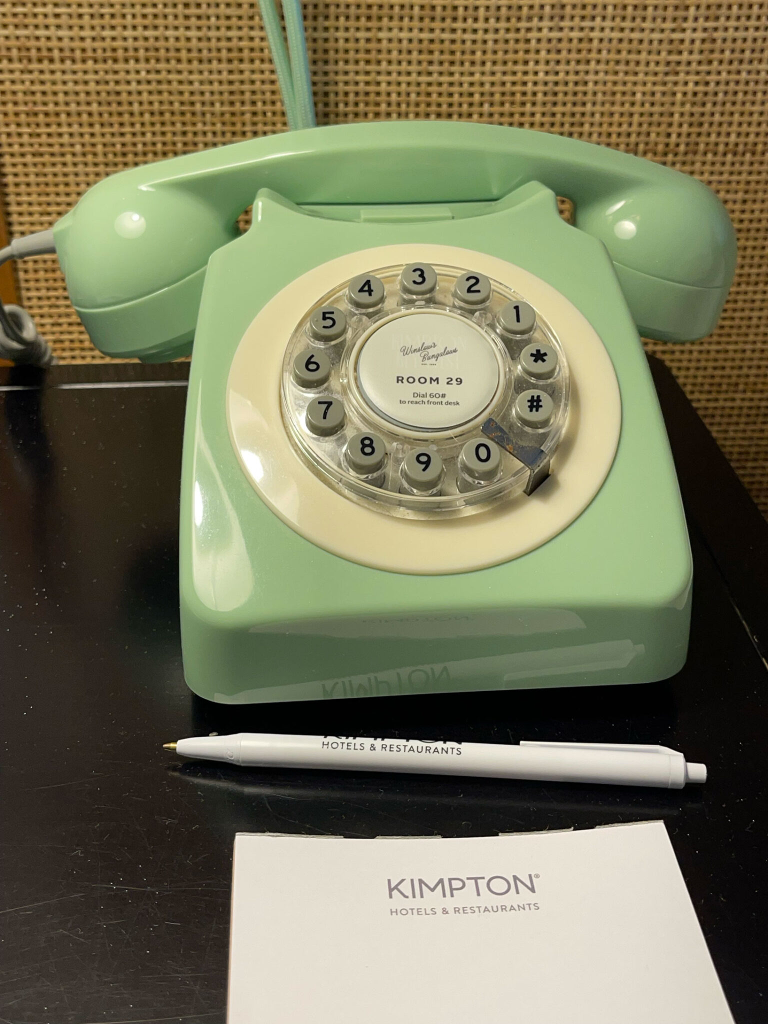 green telephone at the kimpton inn