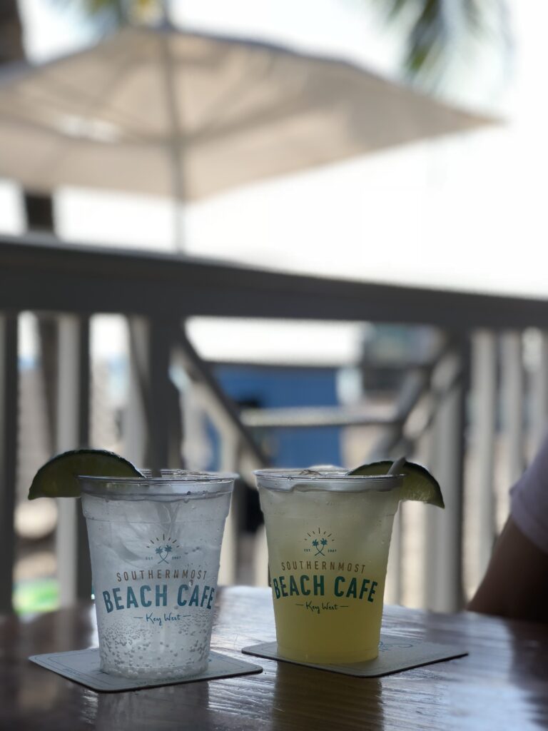 Southernmost Beach Cafe view of two drinks