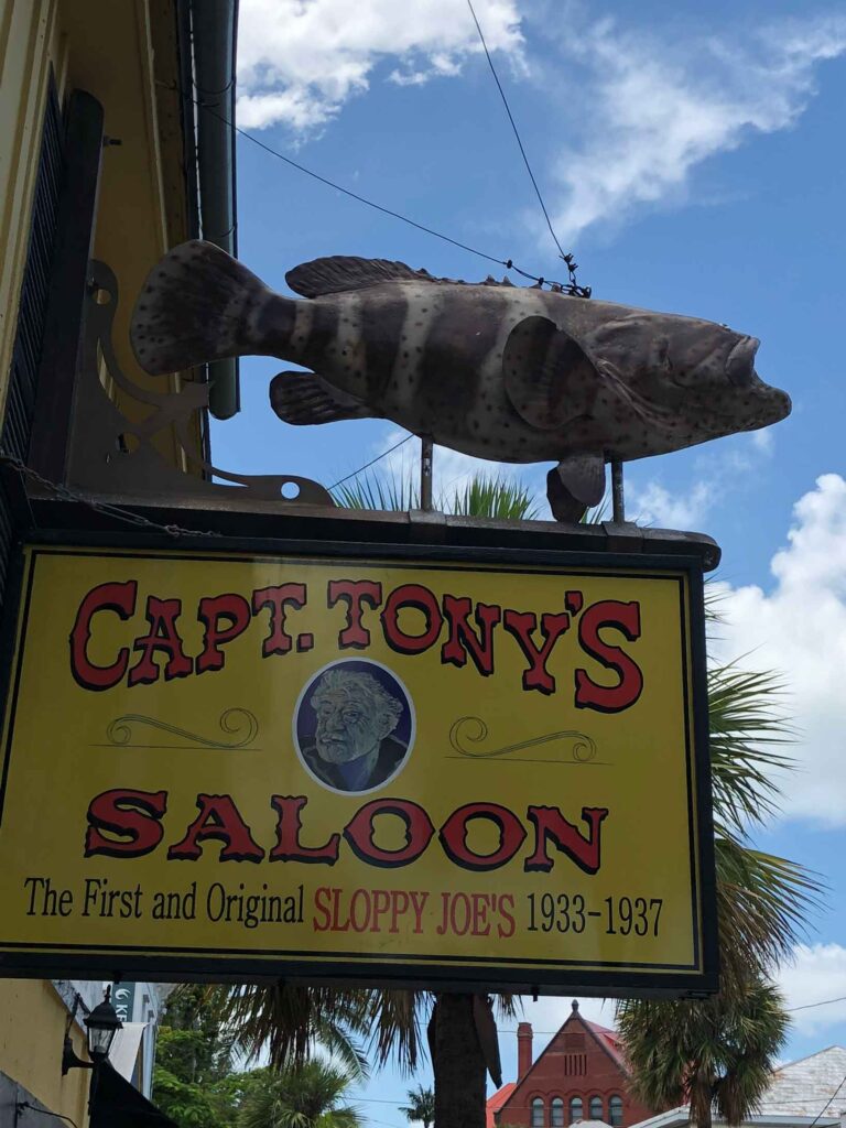 Captain Tony's sign outside the bar on Greene Street in Key West