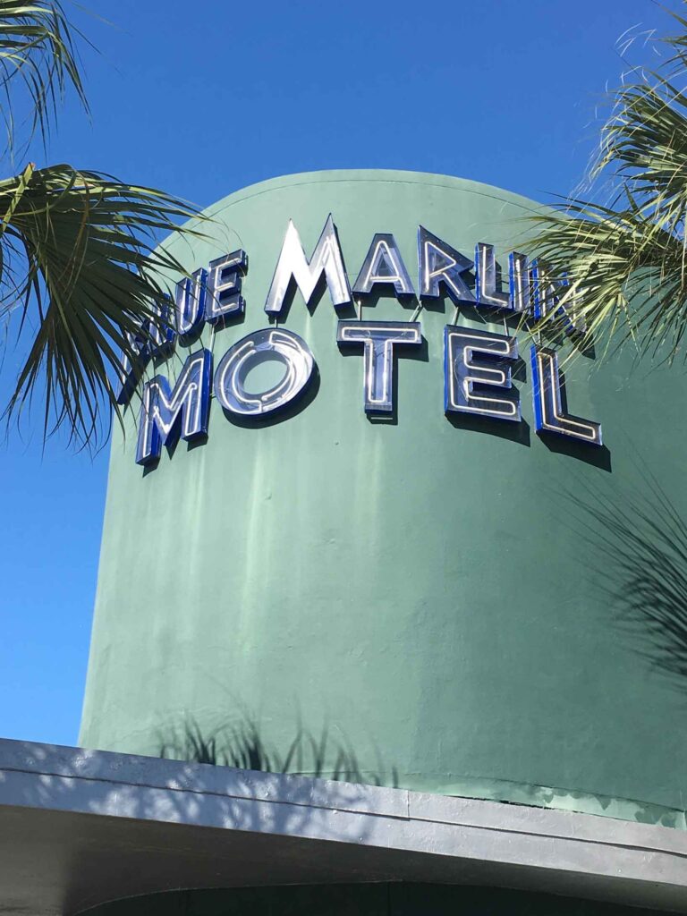 Blue Marlin hotel sign