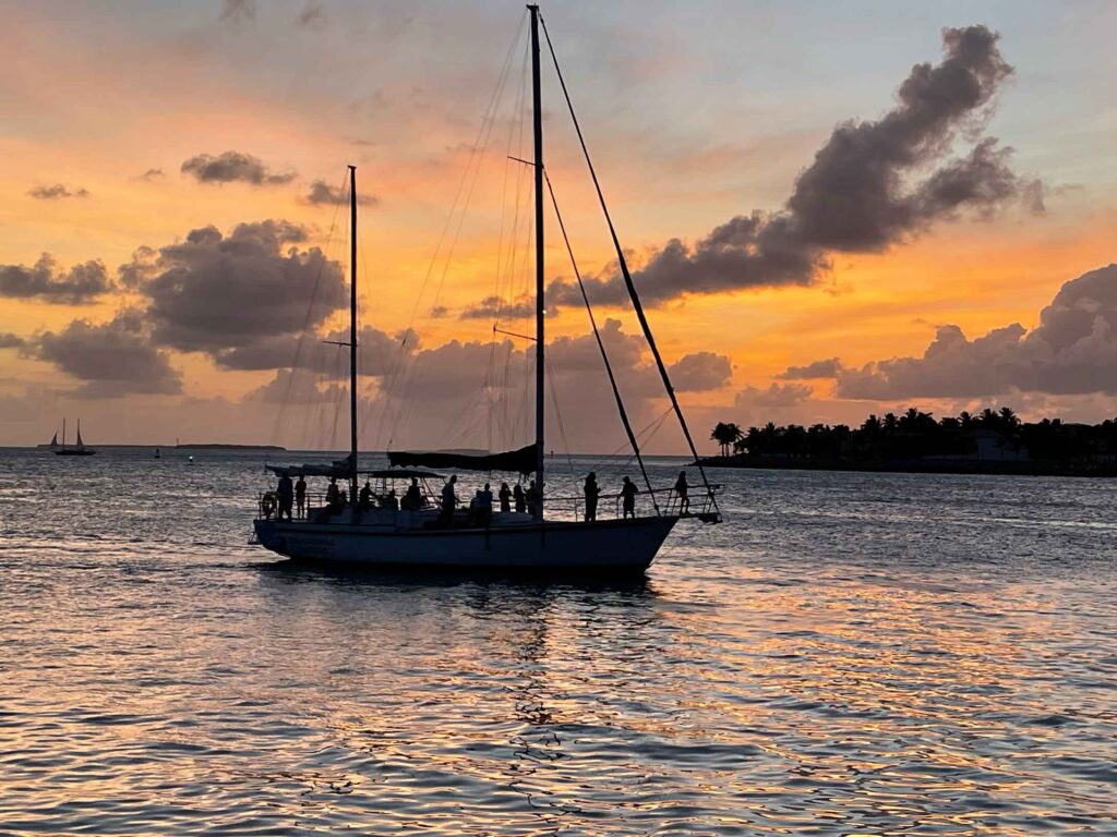 Sailing on a sunset cruise gives a great view of a Key West Sunset