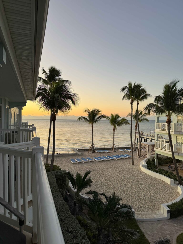 A partial water view of sunrise in Key West