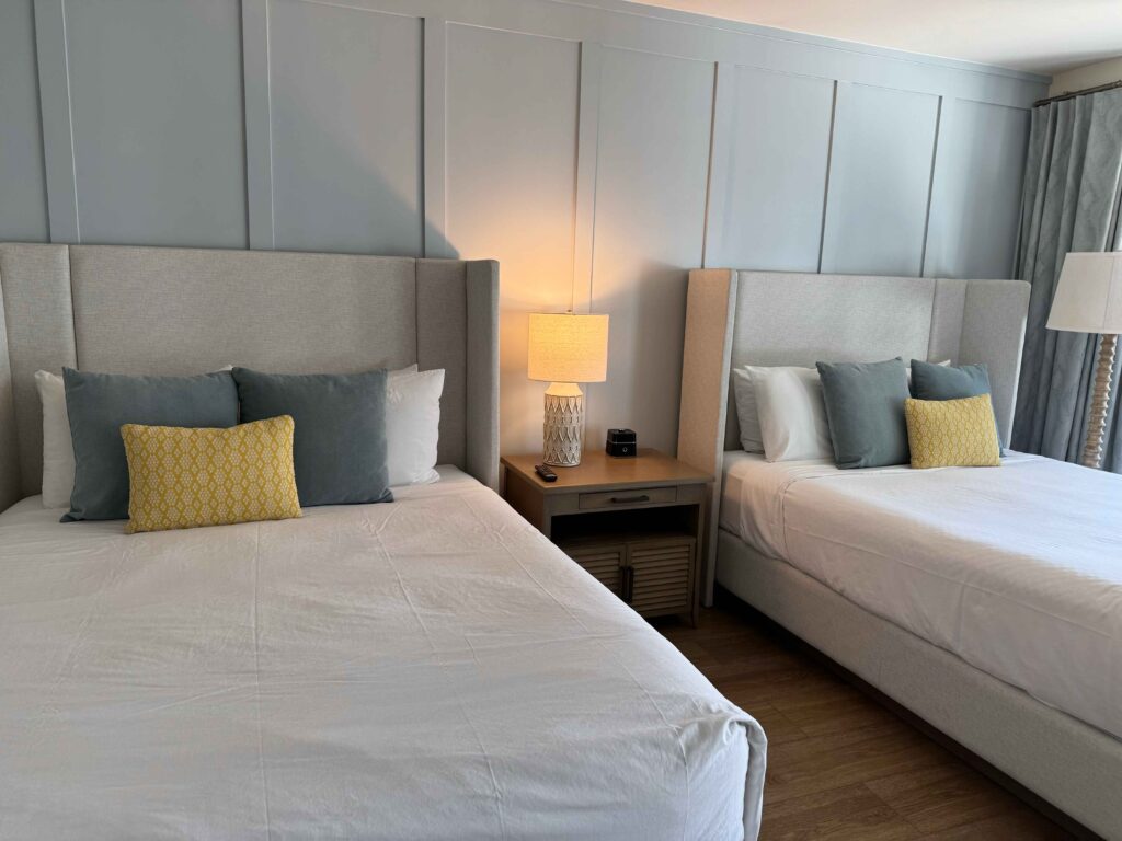 A view of the inside of our room at the Southernmost resort - two queen beds